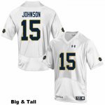 Notre Dame Fighting Irish Men's Jordan Johnson #15 White Under Armour Authentic Stitched Big & Tall College NCAA Football Jersey OGW3599CL